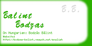 balint bodzas business card
